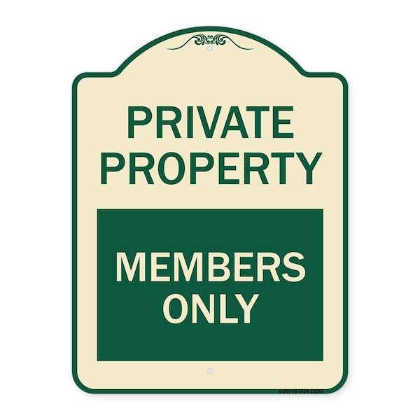 Private Parking Members Only Heavy-Gauge Aluminum Architectural Sign